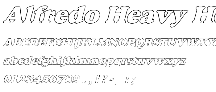 Alfredo Heavy Hollow Italic font